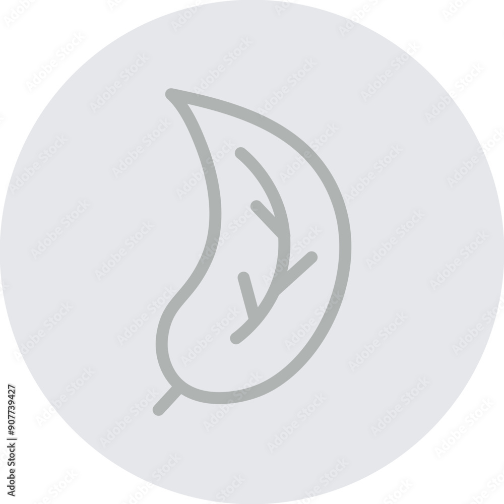 leaf Vector Line Grey Circle Grey leaf Vector Line Grey Circle Grey