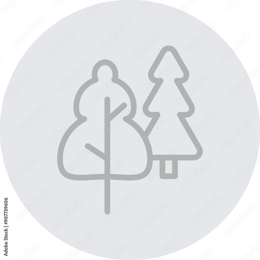 forest Vector Line Grey Circle Grey