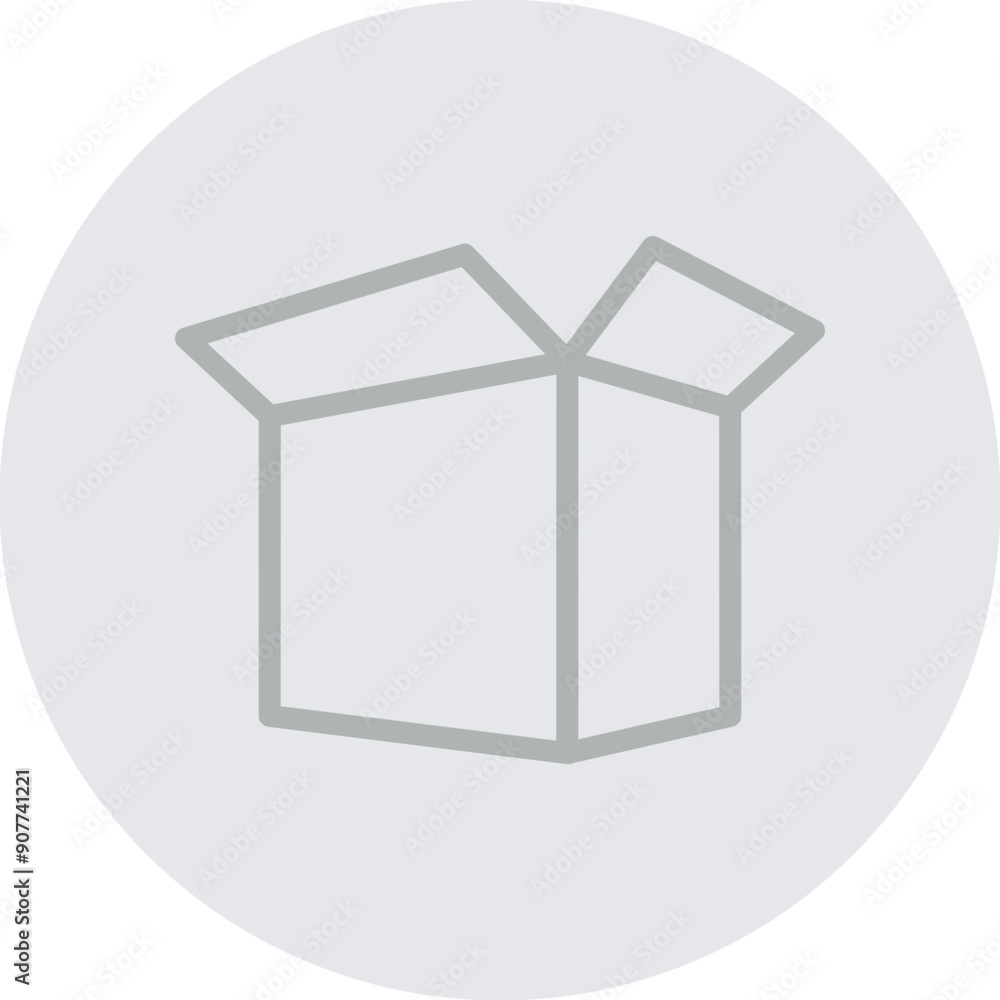 Package box Vector Line Grey Circle Grey Package box Vector Line Grey Circle Grey