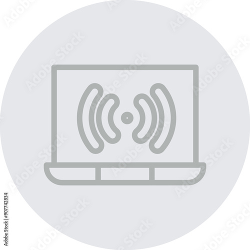 Webcast Vector Line Grey Circle Grey