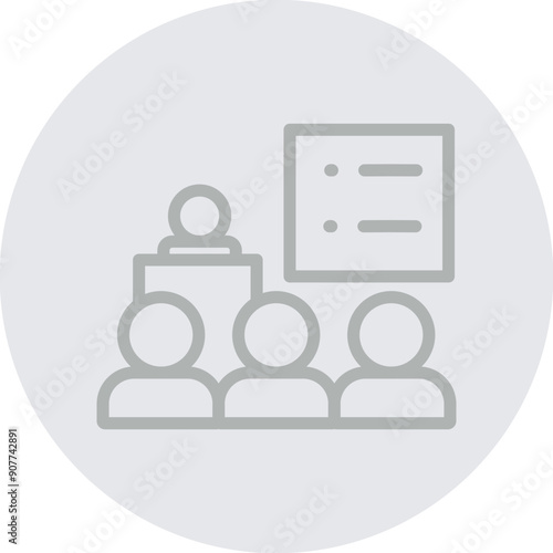 Online Seminars Vector Line Grey Circle Grey