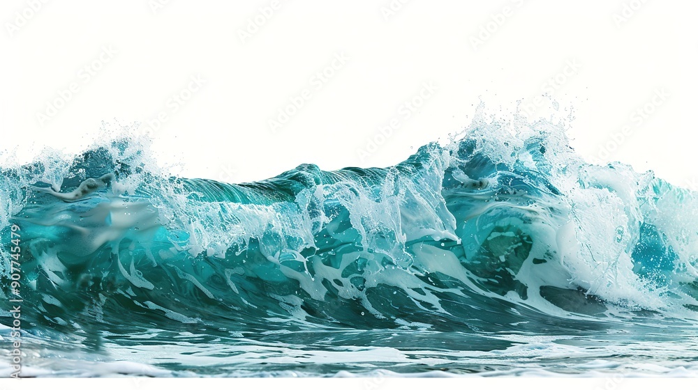 Isolated Sea Wave on White Background: Crisp and Refreshing Ocean Wave Design Isolated Sea Wave on White Background: Crisp and Refreshing Ocean Wave Design