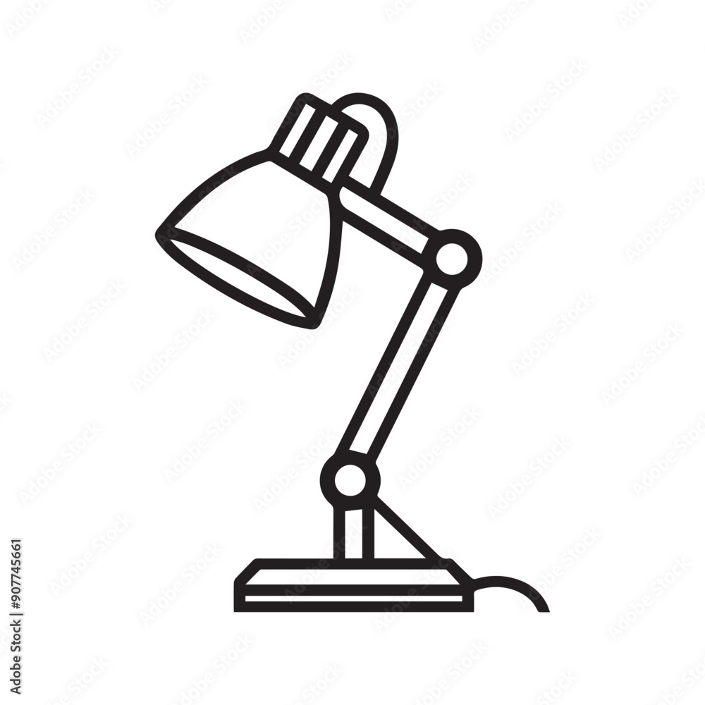 Table lamp light icon outline bright bulb design. Table lamp light icon outline bright bulb design.