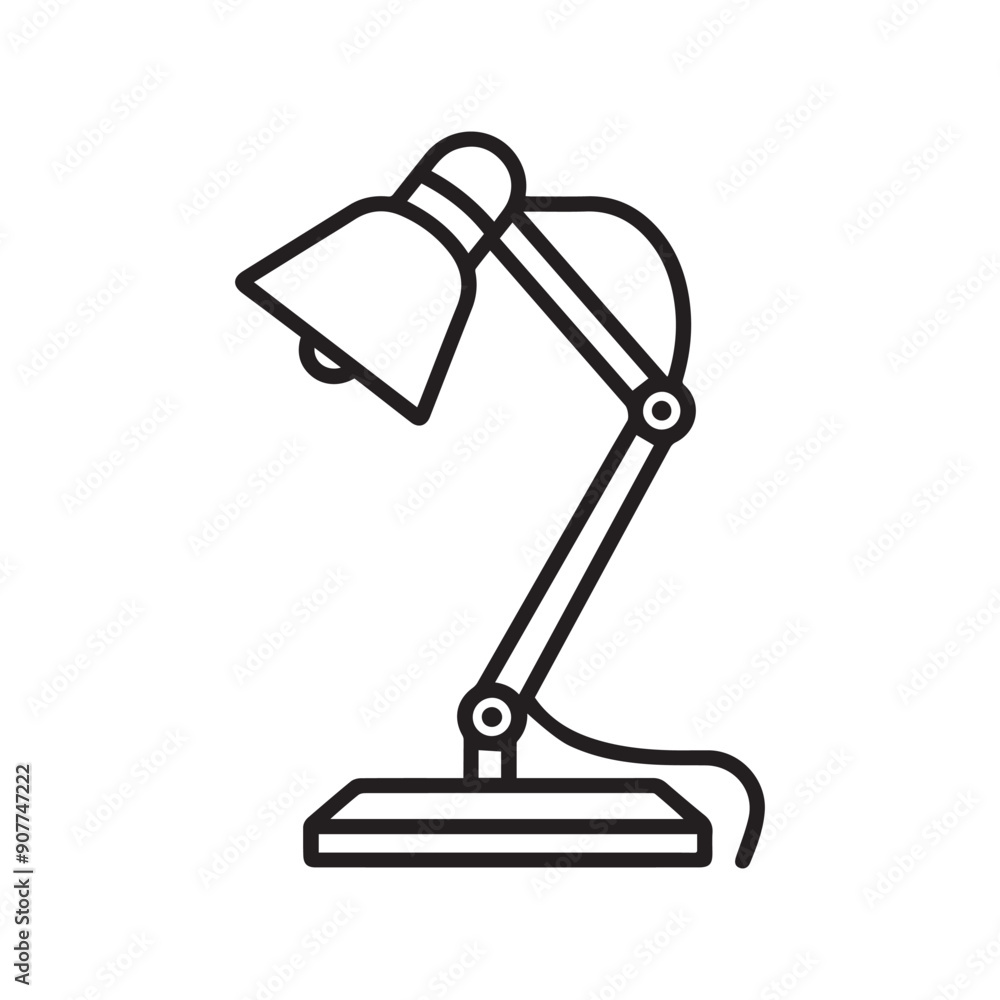 Table lamp light icon outline bright bulb design. Table lamp light icon outline bright bulb design.