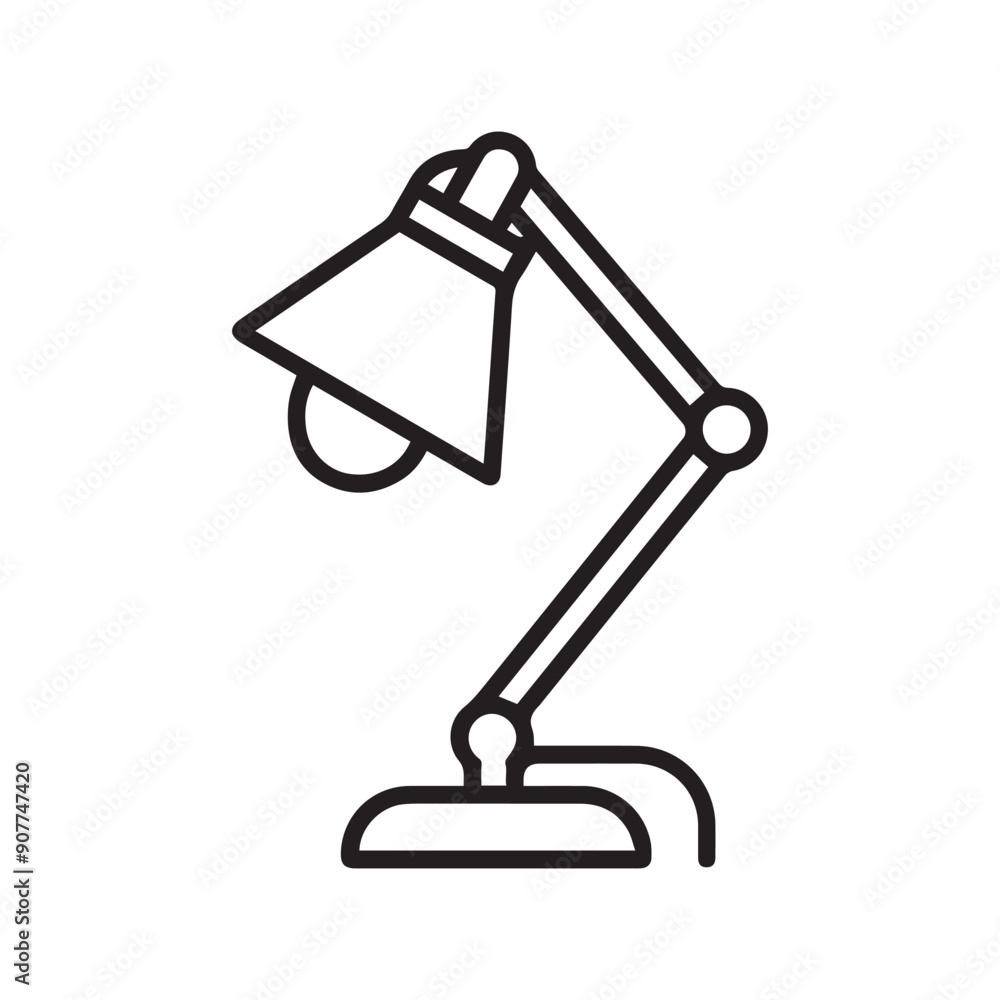 Table lamp light icon outline bright bulb design. Table lamp light icon outline bright bulb design.