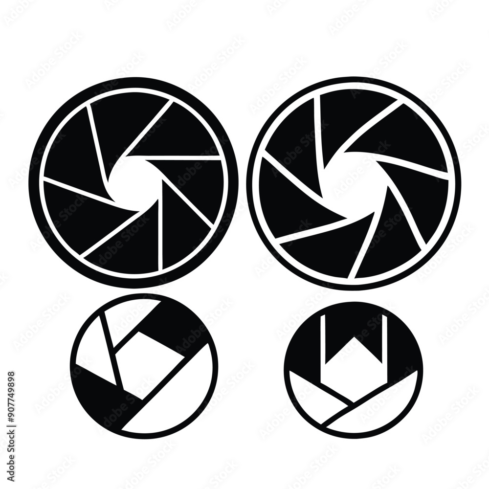 camera shutter silhouette icon, vector silhouette camera shutter silhouette icon, vector silhouette