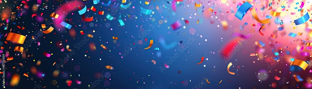 Colorful confetti flying in the air against a vibrant gradient background, creating a festive and celebratory atmosphere. Colorful confetti flying in the air against a vibrant gradient background, creating a festive and celebratory atmosphere.