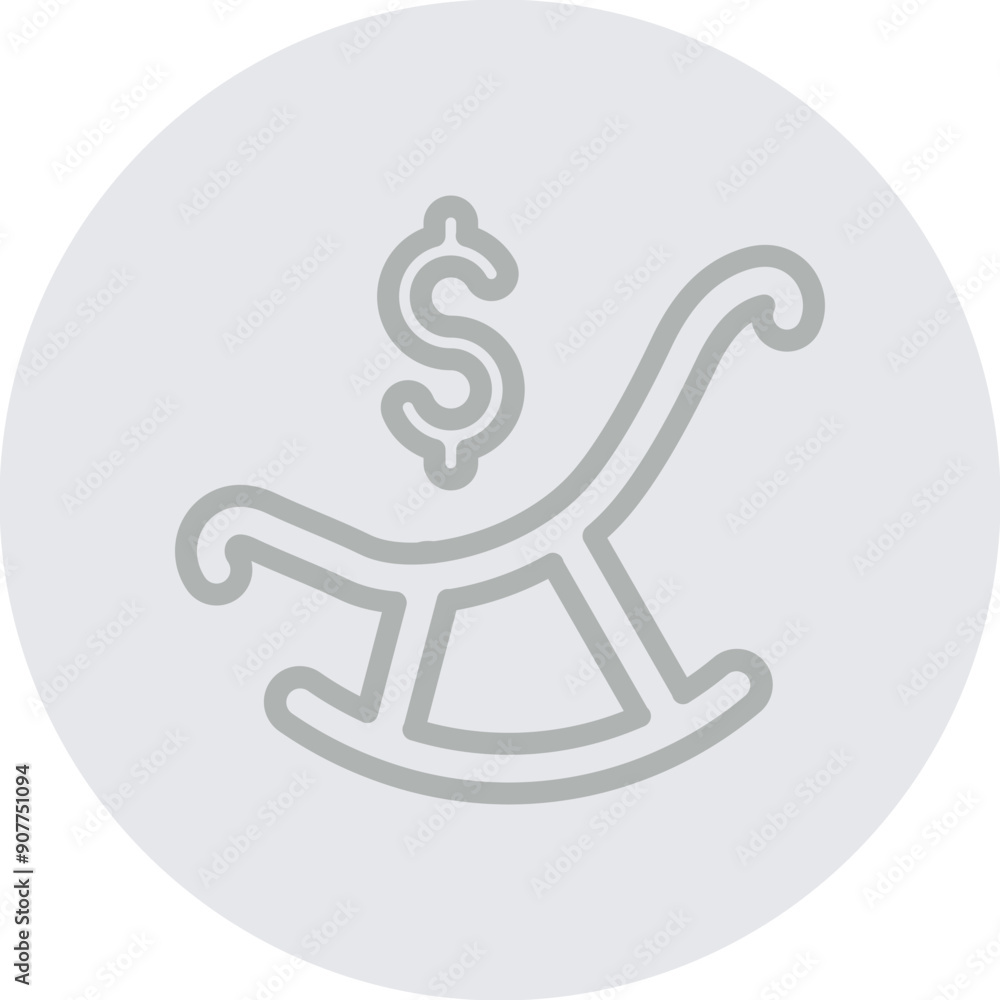 Fototapeta premium Retirement Planning Vector Line Grey Circle Grey