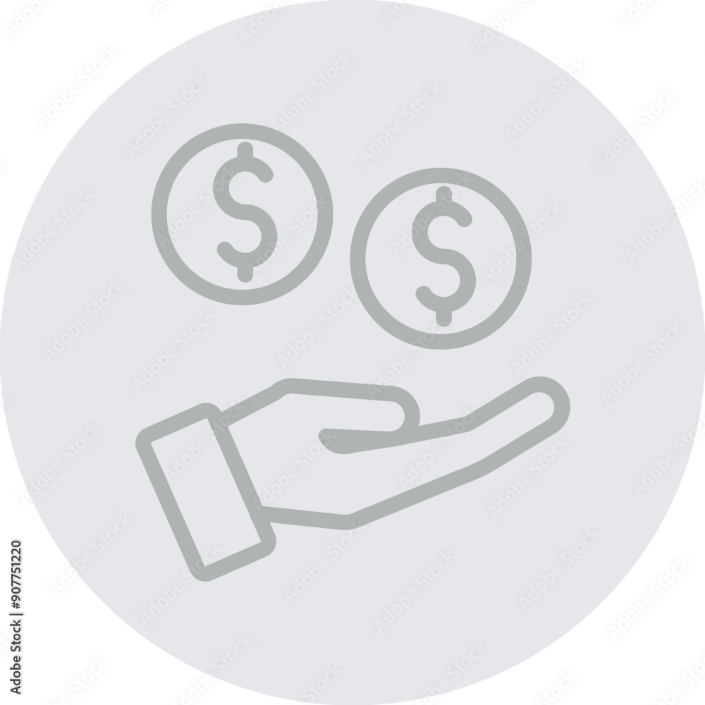 Dividend Policy Vector Line Grey Circle Grey Dividend Policy Vector Line Grey Circle Grey