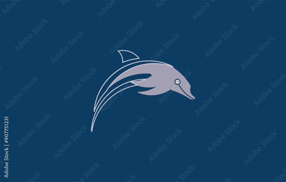 Dolphin Icon Illustration Vector Logo Design Dolphin Icon Illustration Vector Logo Design