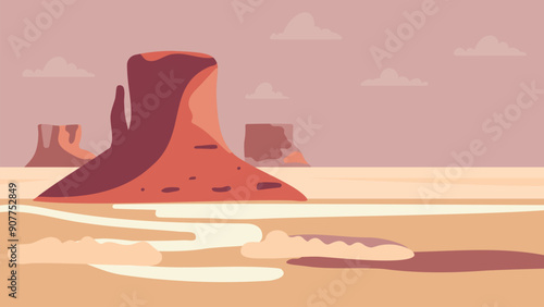 abstract flat colorful landscape   national park with empty place for text vector background