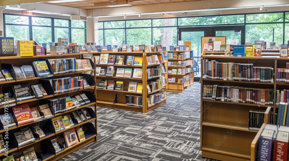 Fototapeta premium Bookshelves in a library.