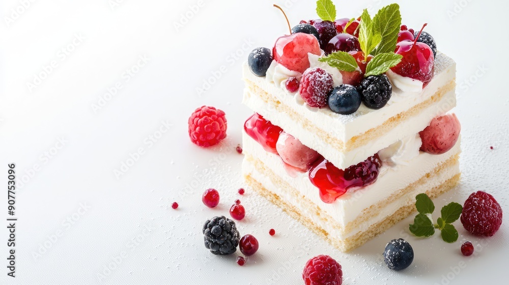 Decadent Layers of Mousse and Sponge in Elegant Dessert, Fine Dining Sweet Indulgence with Copy Space, Generative Ai Decadent Layers of Mousse and Sponge in Elegant Dessert, Fine Dining Sweet Indulgence with Copy Space, Generative Ai
