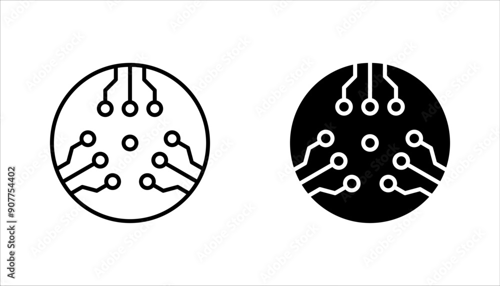 circuit board icon set, vector illustration on white background circuit board icon set, vector illustration on white background
