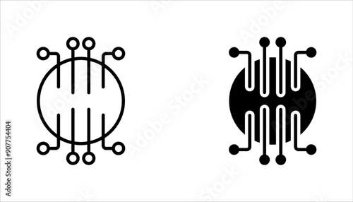 circuit board icon set, vector illustration on white background