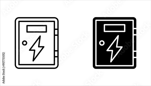 electric panel box vector. Electric distribution icon set. vector illustration on white background