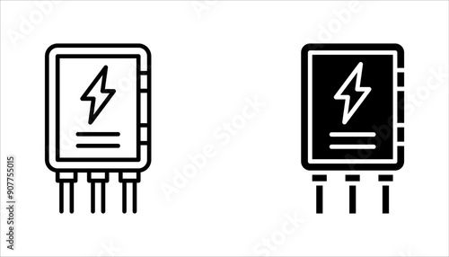 electric panel box vector. Electric distribution icon set. vector illustration on white background