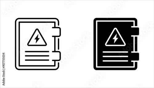 electric panel box vector. Electric distribution icon set. vector illustration on white background