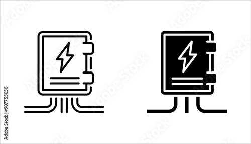electric panel box vector. Electric distribution icon set. vector illustration on white background