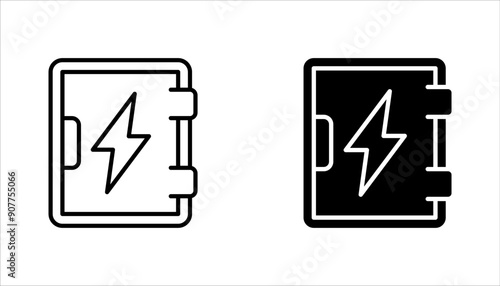 electric panel box vector. Electric distribution icon set. vector illustration on white background