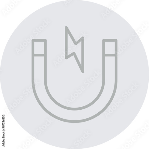 Magnet Vector Line Grey Circle Grey