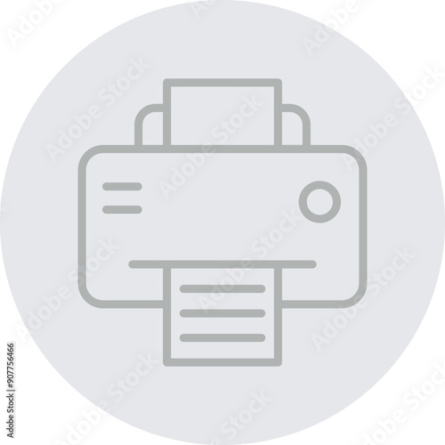 Printer Vector Line Grey Circle Grey