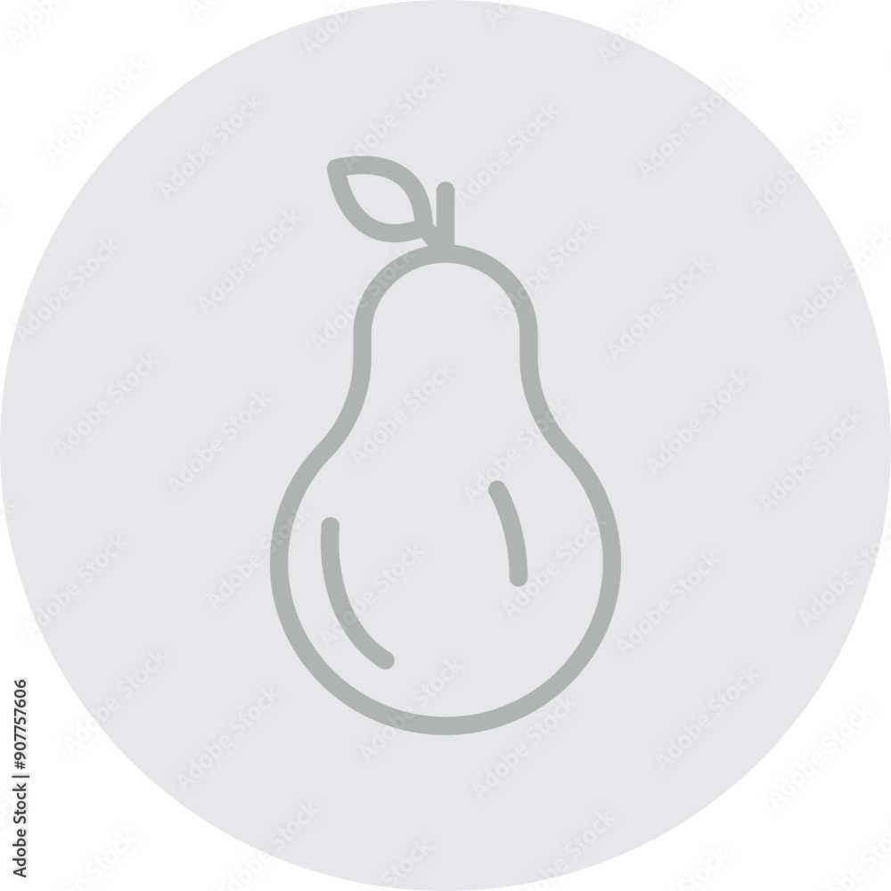 Pear Vector Line Grey Circle Grey Pear Vector Line Grey Circle Grey