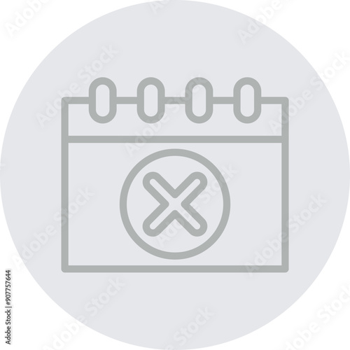  Cancel Event Vector Line Grey Circle Grey