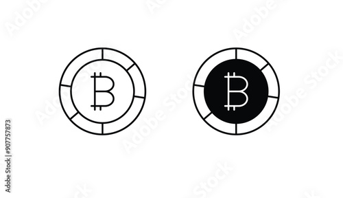 Bitcoin icon design with white background stock illustration