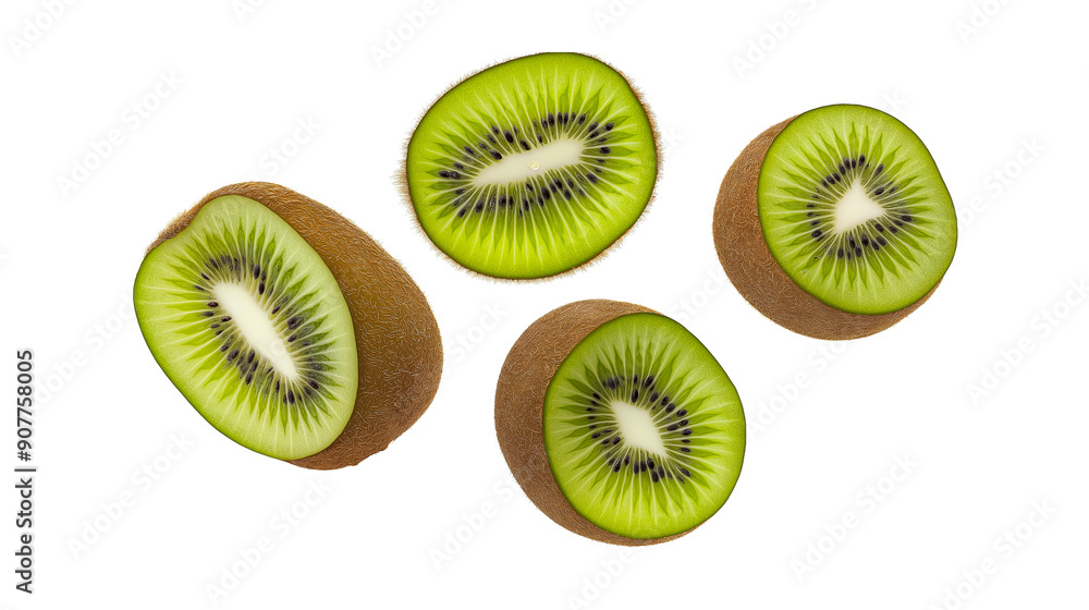 Kiwi slice isolated transparent objects Kiwi slice isolated transparent objects