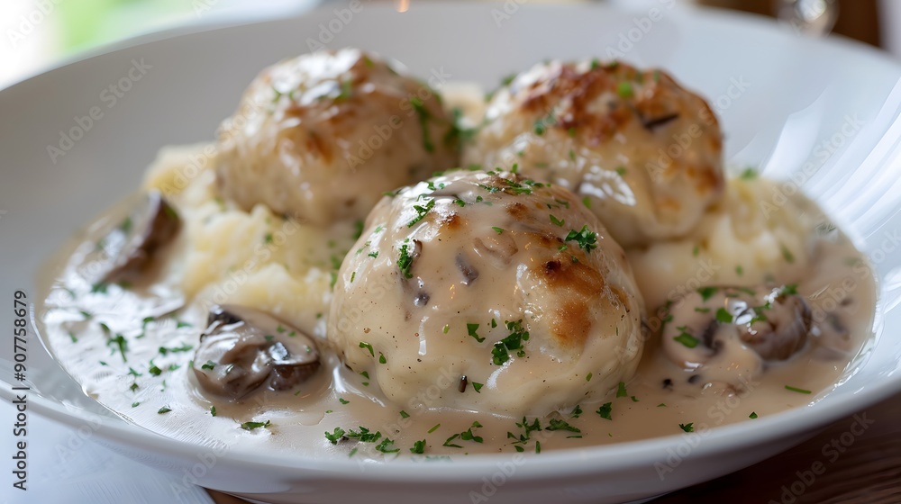 Bread dumplings bread dumplings with mushroom sauce Bread dumplings bread dumplings with mushroom sauce