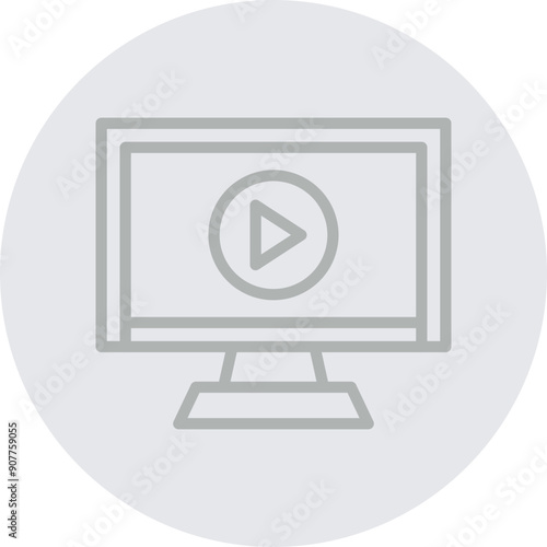 Playbutton Vector Line Grey Circle Grey photo