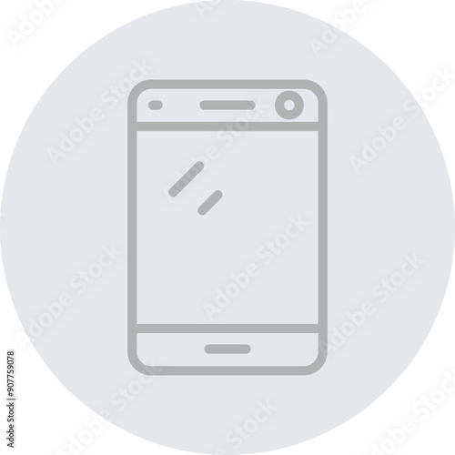 Smartphone Vector Line Grey Circle Grey