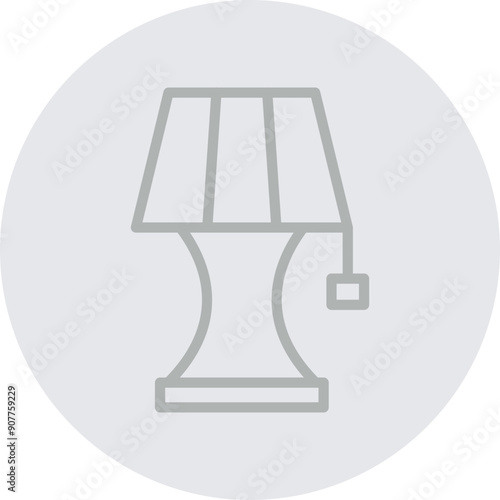 Lamp Vector Line Grey Circle Grey