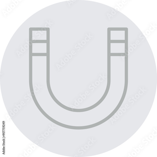 Magnet Vector Line Grey Circle Grey