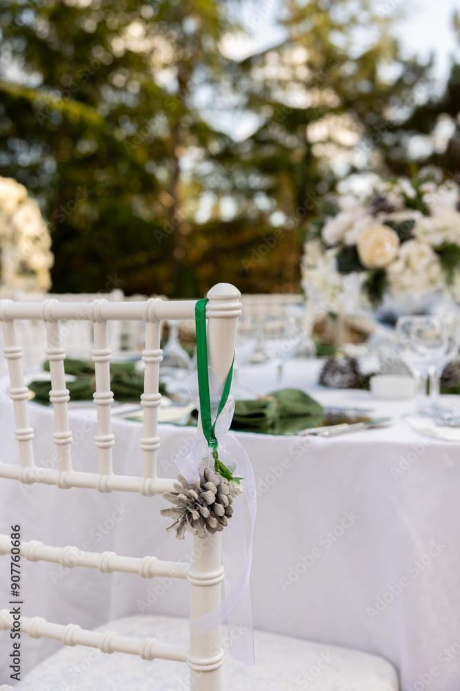 Luxury Wedding Venue: Beautifully Decorated Outdoor Space with Wisteria