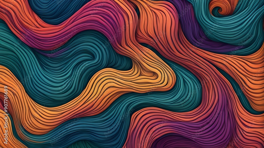 Obraz premium abstract colorful organic lines