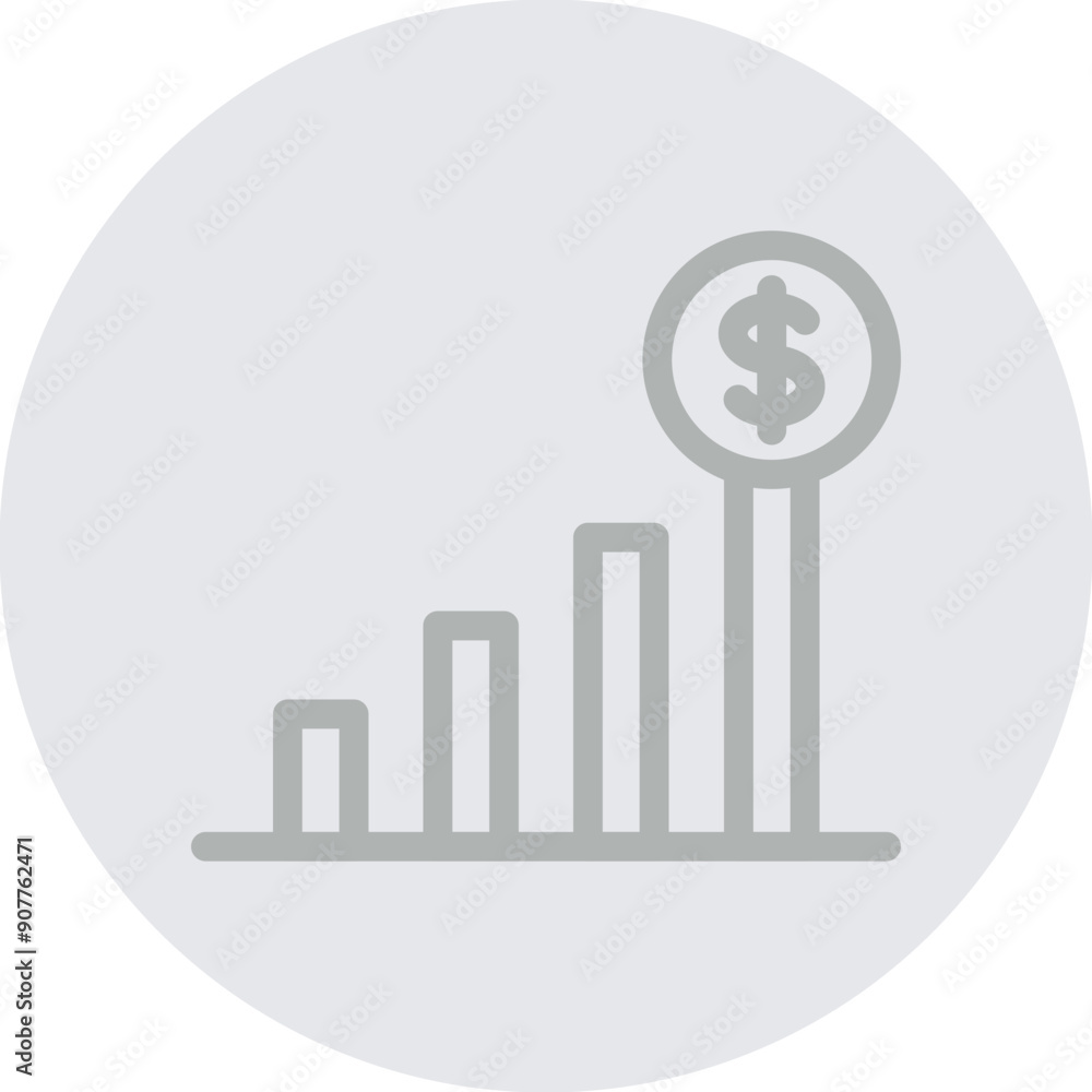 Profit Vector Line Grey Circle Grey Profit Vector Line Grey Circle Grey