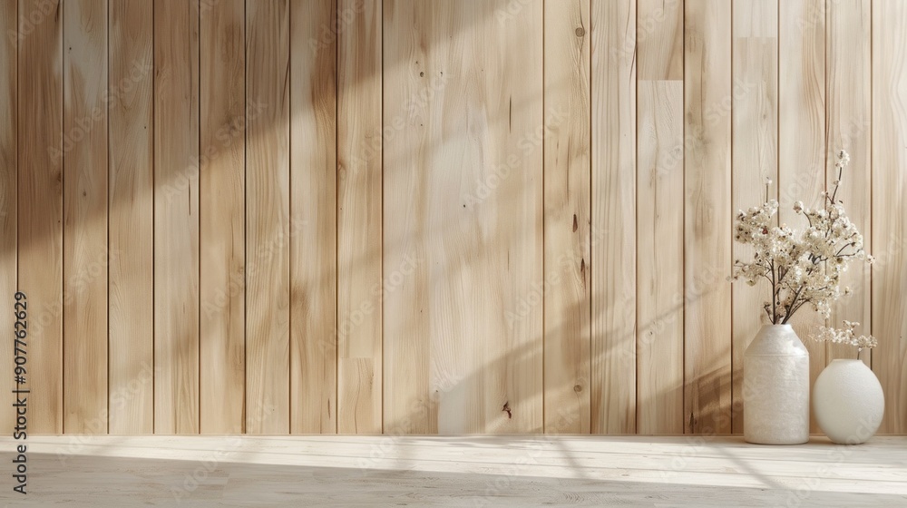 A cozy image of a Scandinavian wall with natural wood paneling A cozy image of a Scandinavian wall with natural wood paneling