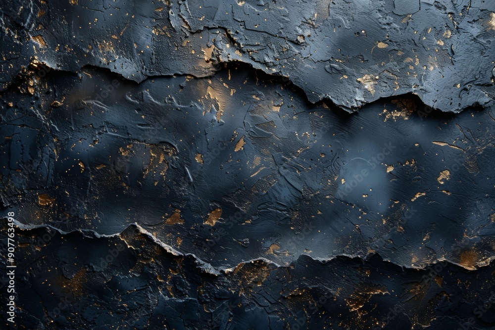 Fototapeta premium Abstract Art, Textured Paint, Dark Tones, Metal Sculpture