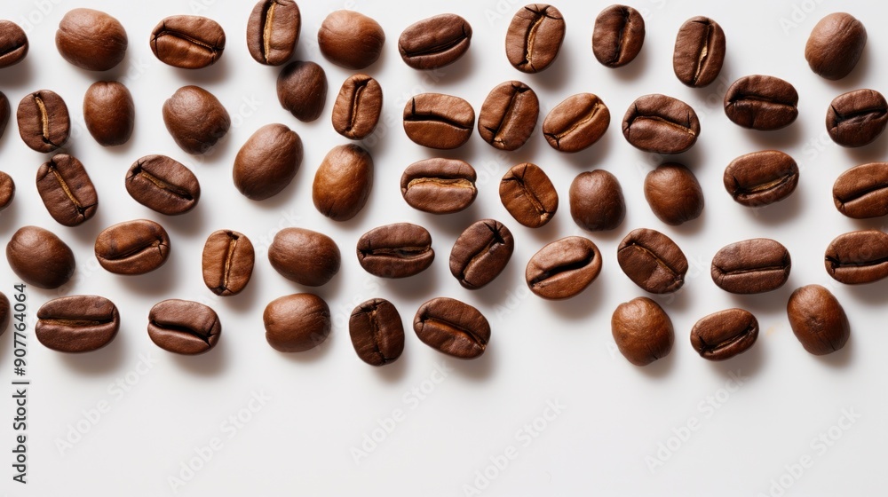 A group of coffee beans arranged in a geometric pattern A group of coffee beans arranged in a geometric pattern