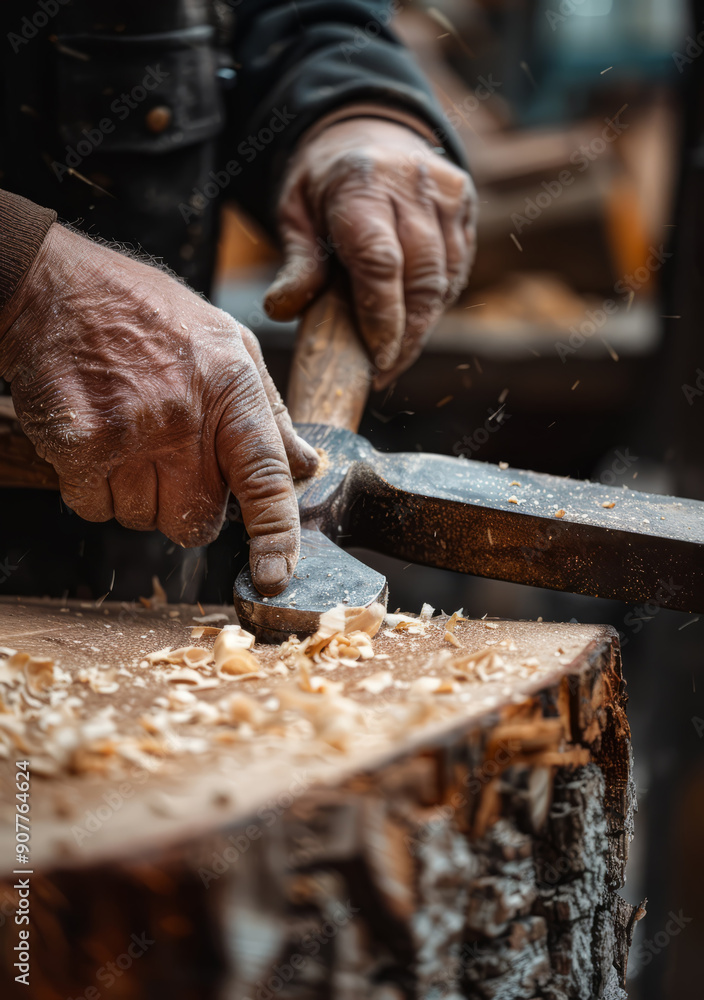 A close-up of a carpenter's hand firmly holding a hammer, working on a wooden frame. A close-up of a carpenter's hand firmly holding a hammer, working on a wooden frame.