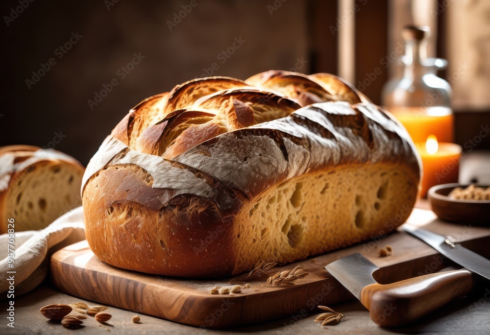 artisan handcrafted bread featuring unique textures set soft fabric background stunning visual appeal, gourmet, rustic, loaf, organic, homemade, fresh artisan handcrafted bread featuring unique textures set soft fabric background stunning visual appeal, gourmet, rustic, loaf, organic, homemade, fresh