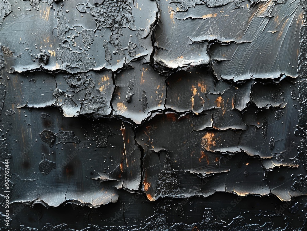 Abstract Textured Painting, Artwork with Cracked Surface Abstract Textured Painting, Artwork with Cracked Surface