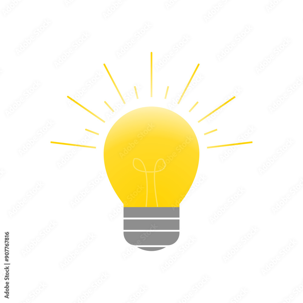 Illustration vector graphic of light bulb isolated on white background. Illustration vector graphic of light bulb isolated on white background.