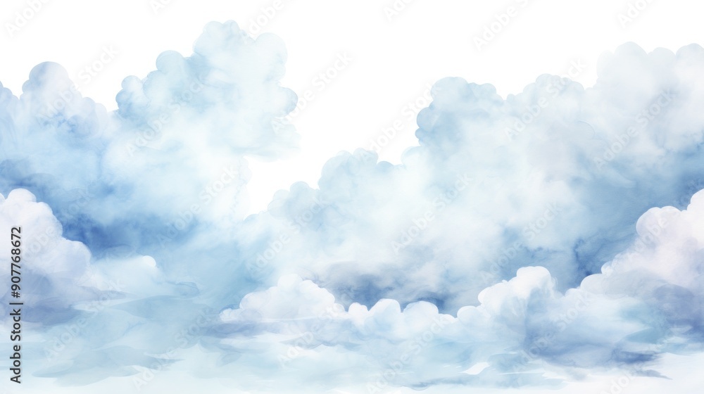 A pastel blue sky with delicate watercolor clouds A pastel blue sky with delicate watercolor clouds