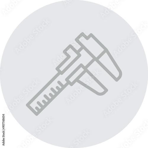 Caliper Vector Line Grey Circle Grey