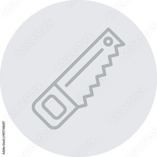 Handsaw Vector Line Grey Circle Grey