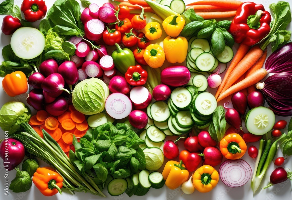 vibrant display colorful vegetable cuts arranged artfully white dish showcasing variety fresh produce, arrangement, plate, food, healthy, organic vibrant display colorful vegetable cuts arranged artfully white dish showcasing variety fresh produce, arrangement, plate, food, healthy, organic