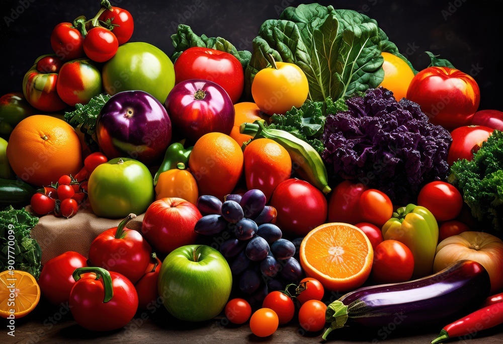 vibrant fresh fruits vegetables displayed polished marble showcasing colorful organic produce beautiful arrangement, backdrop, texture, healthy, natural, ripe vibrant fresh fruits vegetables displayed polished marble showcasing colorful organic produce beautiful arrangement, backdrop, texture, healthy, natural, ripe